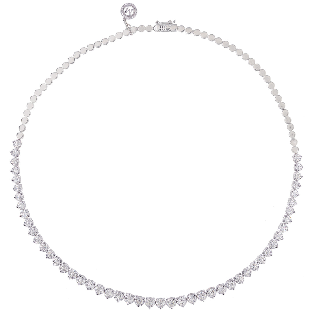 12.88Ct VVS/GH Diamond Necklace in 18K White Gold