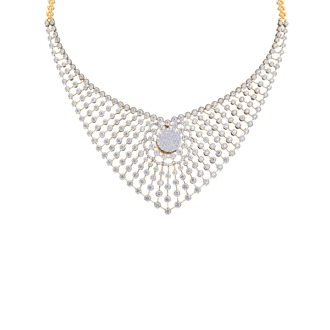 11.00Ct VVS/FG Diamond Necklace Set With Changeable Gemstones in 18K Gold