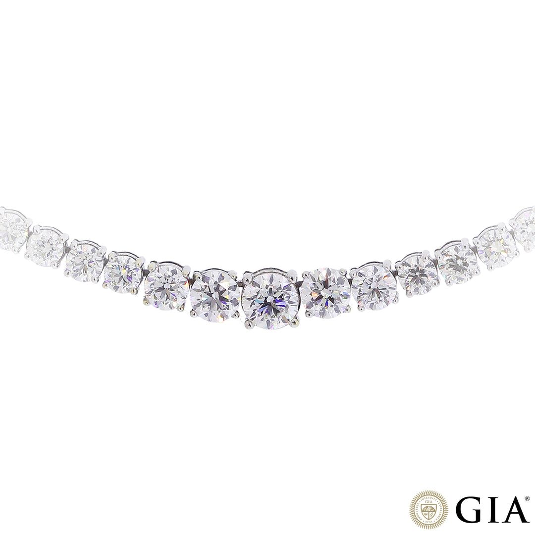 19.04Ct VVS/DEF GIA Certified Diamond Necklace in 18K White Gold