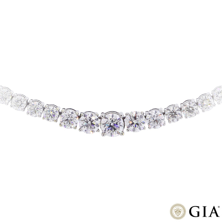 19.04Ct VVS/DEF GIA Certified Diamond Necklace in 18K White Gold