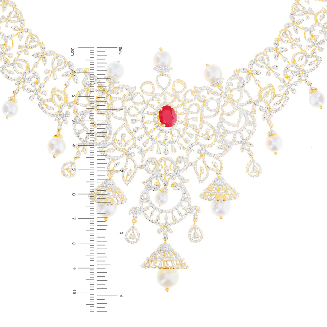 13.63Ct VVS/EF Diamond Necklace With Changeable Gemstones in 18K Gold