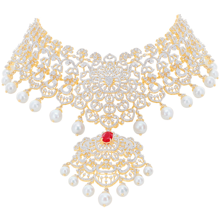 15.16Ct VVS/EF Diamond Choker With Changeable Gemstones in 18K Gold