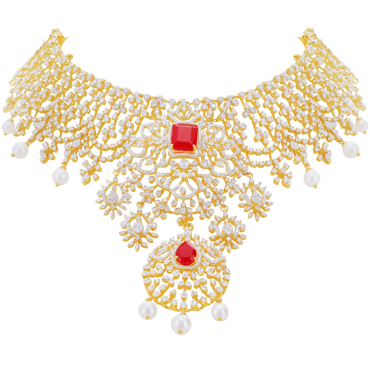 15.90Ct VVS/EF Diamond Choker With Changeable Gemstones in 18K Gold