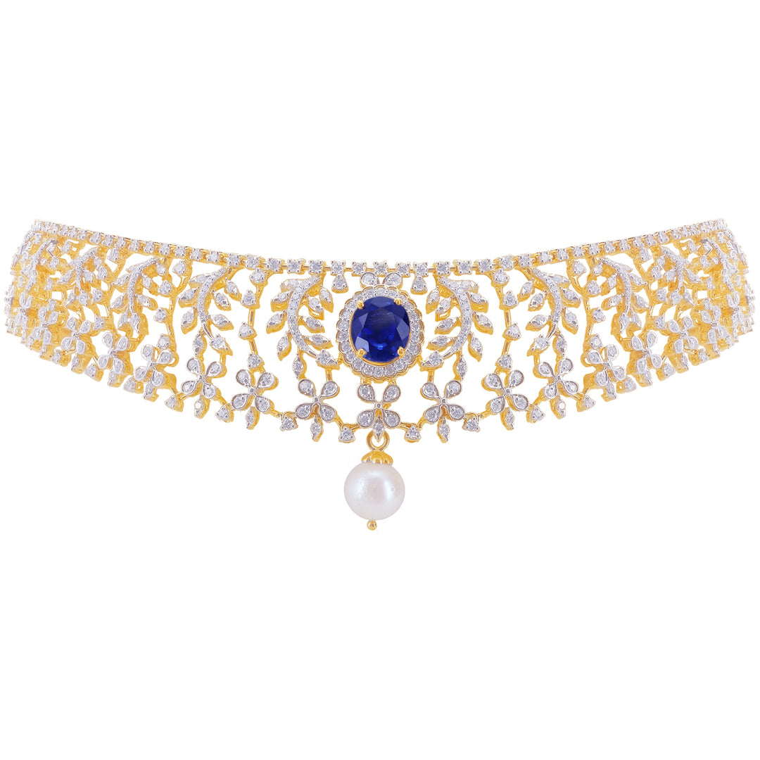 15.90Ct VVS/EF Diamond Choker With Changeable Gemstones in 18K Gold
