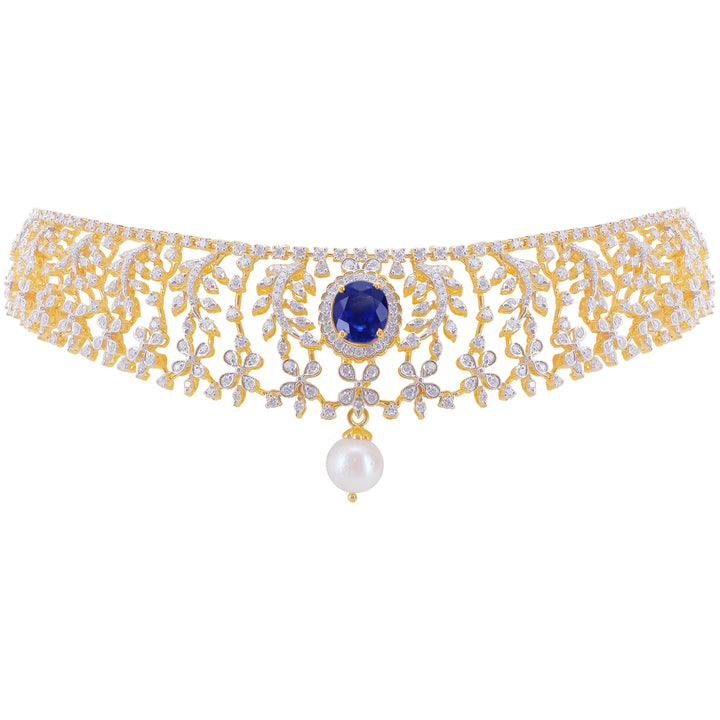 15.90Ct VVS/EF Diamond Choker With Changeable Gemstones in 18K Gold