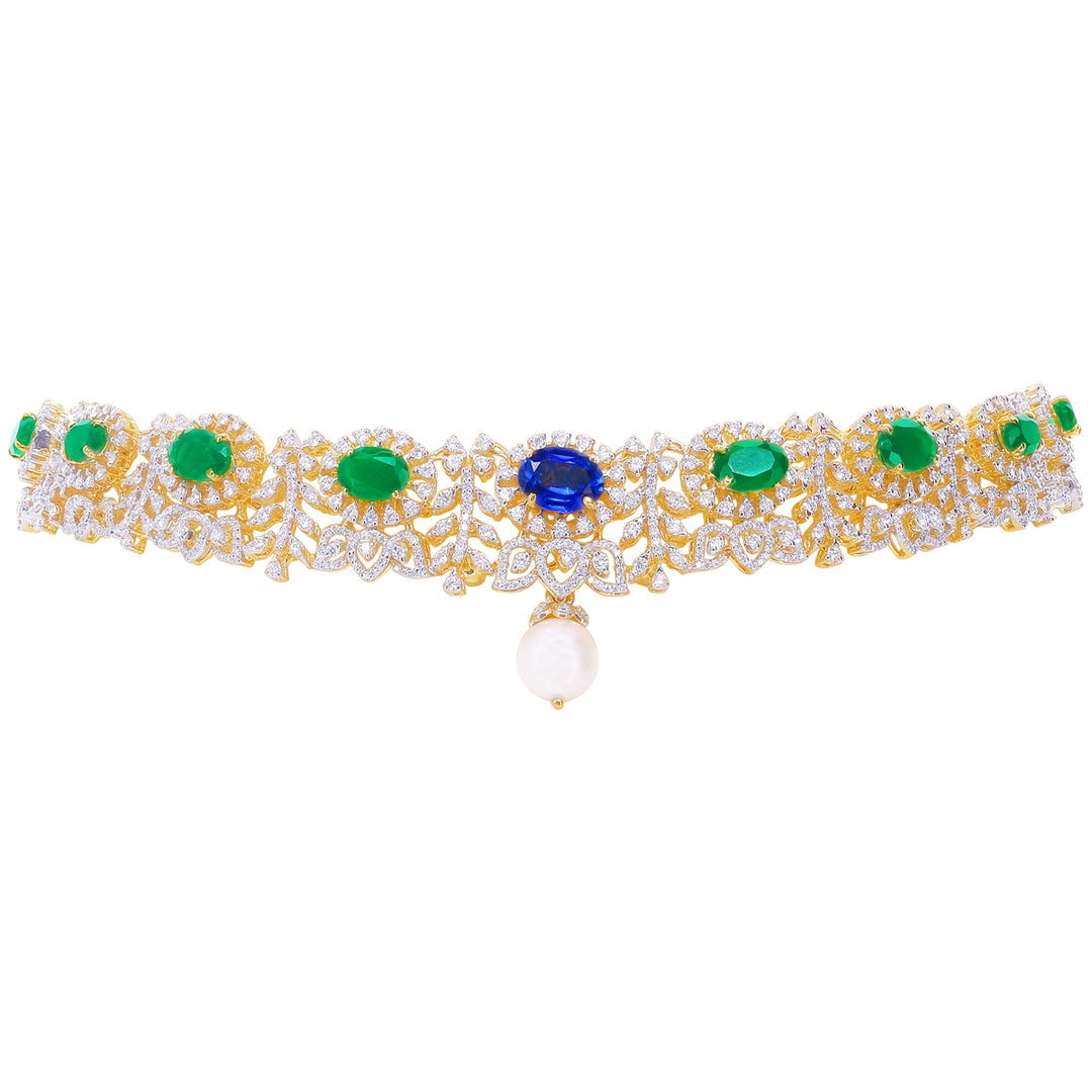 15.51Ct VVS/EF Diamond Choker Set With Changeable Gemstones in 18K Gold