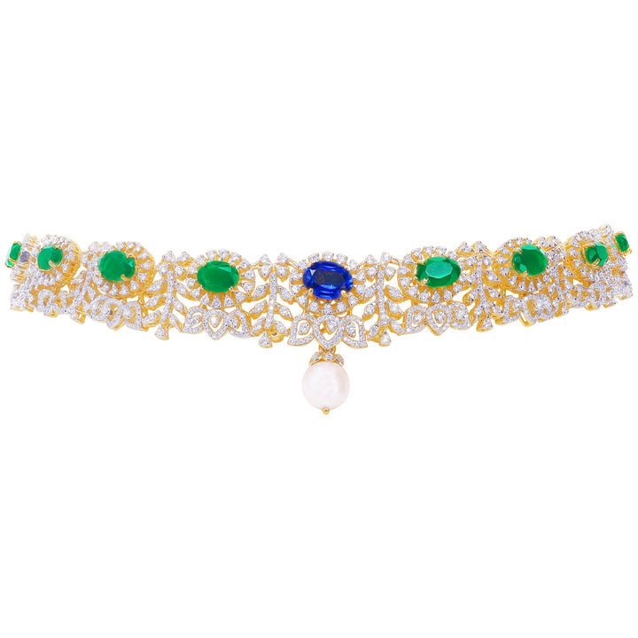 15.51Ct VVS/EF Diamond Choker Set With Changeable Gemstones in 18K Gold