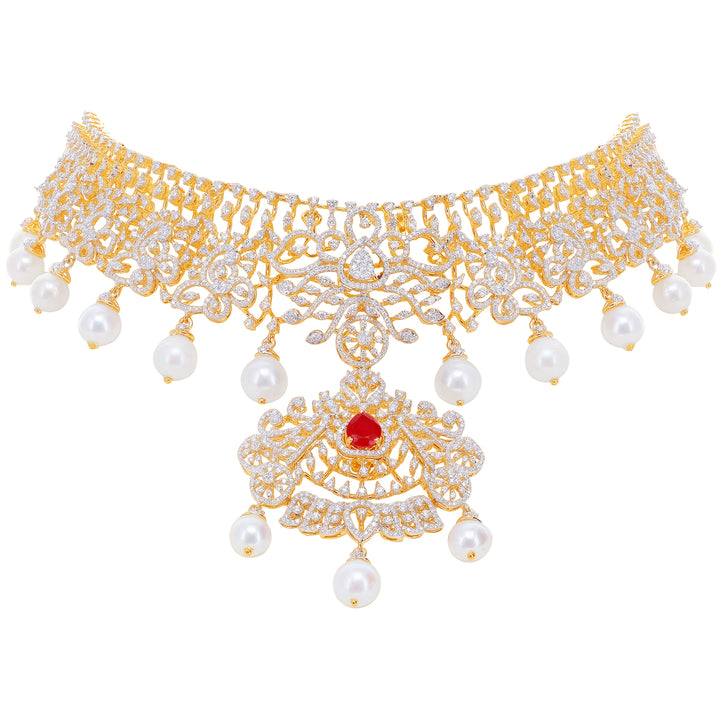 15.51Ct VVS/EF Diamond Choker Set With Changeable Gemstones in 18K Gold