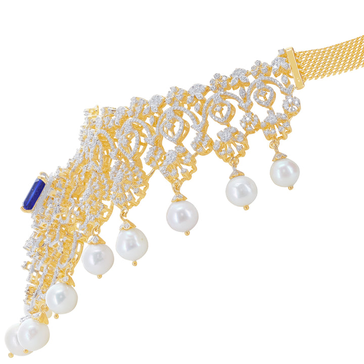 15.16Ct VVS/EF Diamond Choker With Changeable Gemstones in 18K Gold