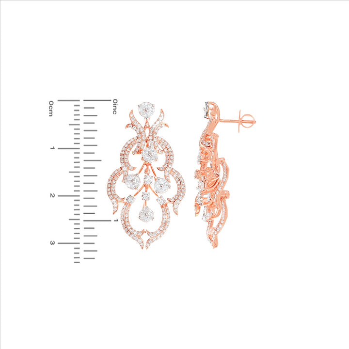 16.21Ct VVS/FG Diamond Necklace Set in 18K Rose Gold