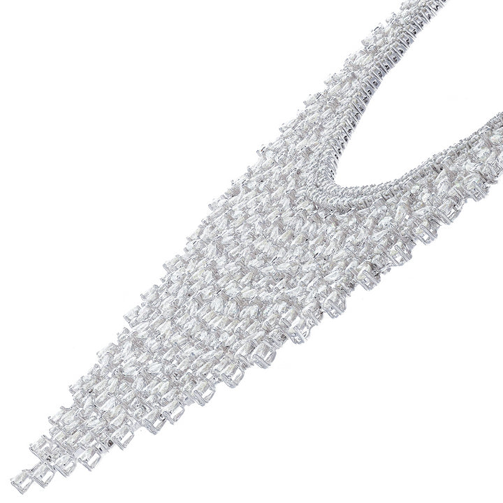 53.82Ct VVS/GH Diamond Necklace Set in 18K White Gold