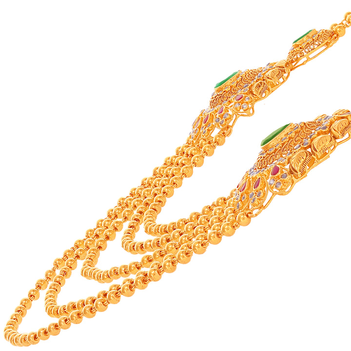 5.50 CTW Rose Cut Diamond Antique Necklace Set With Gemstones in 22K Gold
