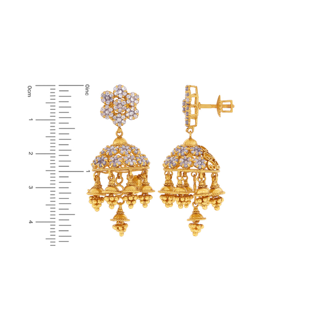 18.03Ct Rose Cut Diamond Necklace Set in 22K Gold