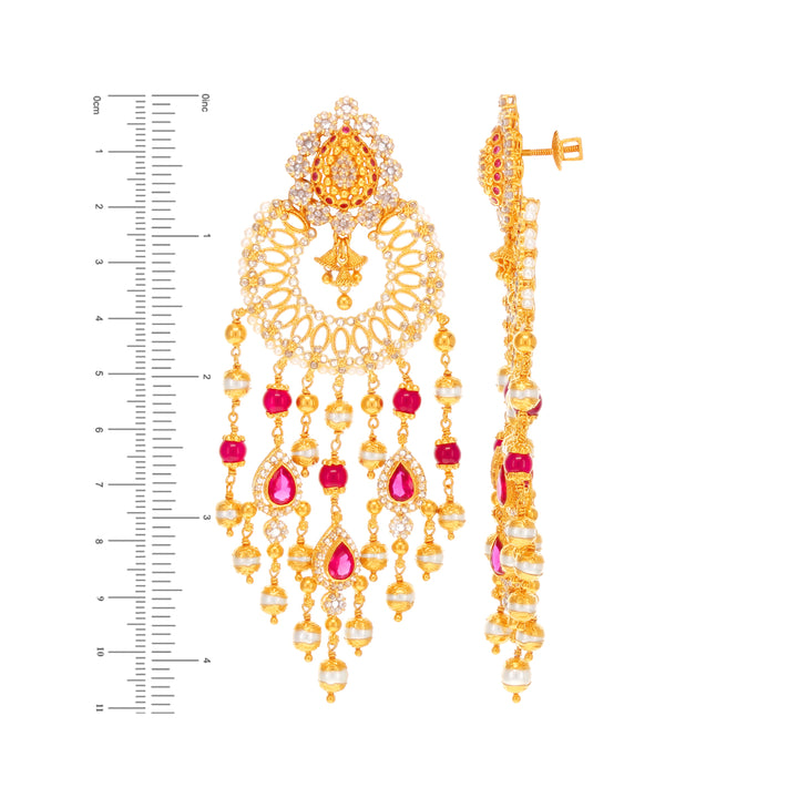 30.75Ct Rose Cut Diamond Patta Haaram With Gemstones in 22K Gold