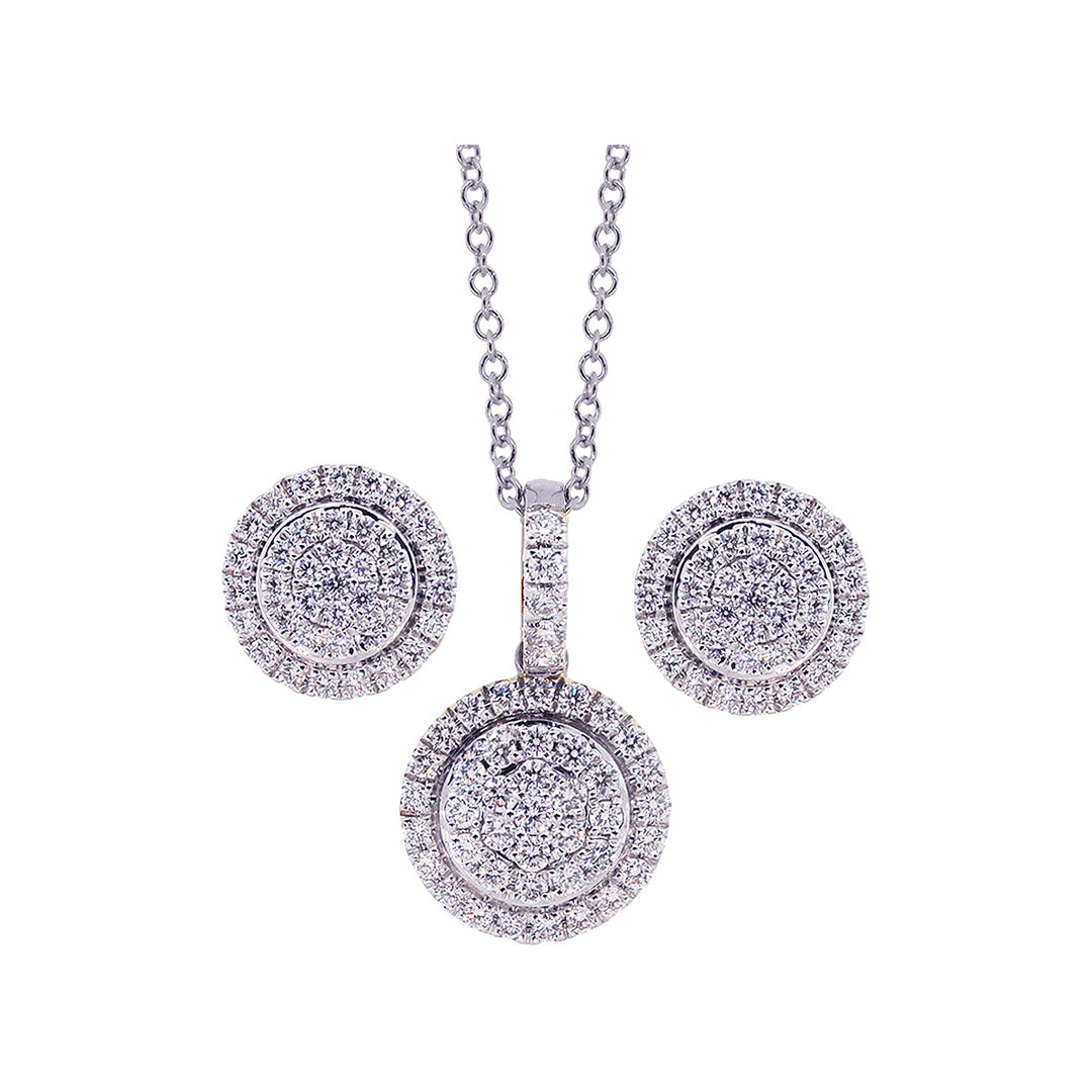 0.85Ct VVS/FG Diamond Pendant Set in 18K White Gold