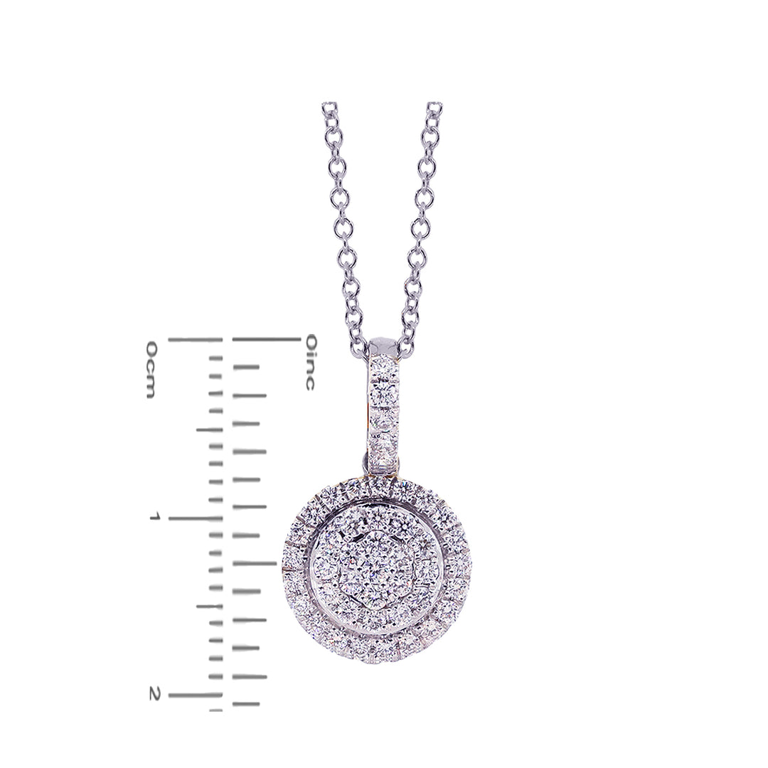 0.85Ct VVS/FG Diamond Pendant Set in 18K White Gold