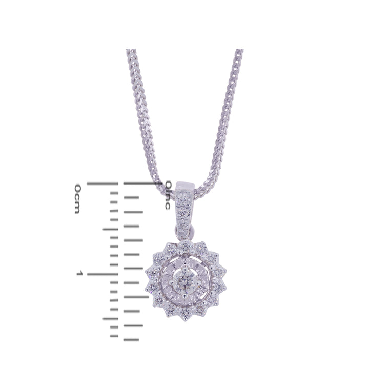 0.52Ct VVS/FG Diamond Pendant Set in 18K White Gold