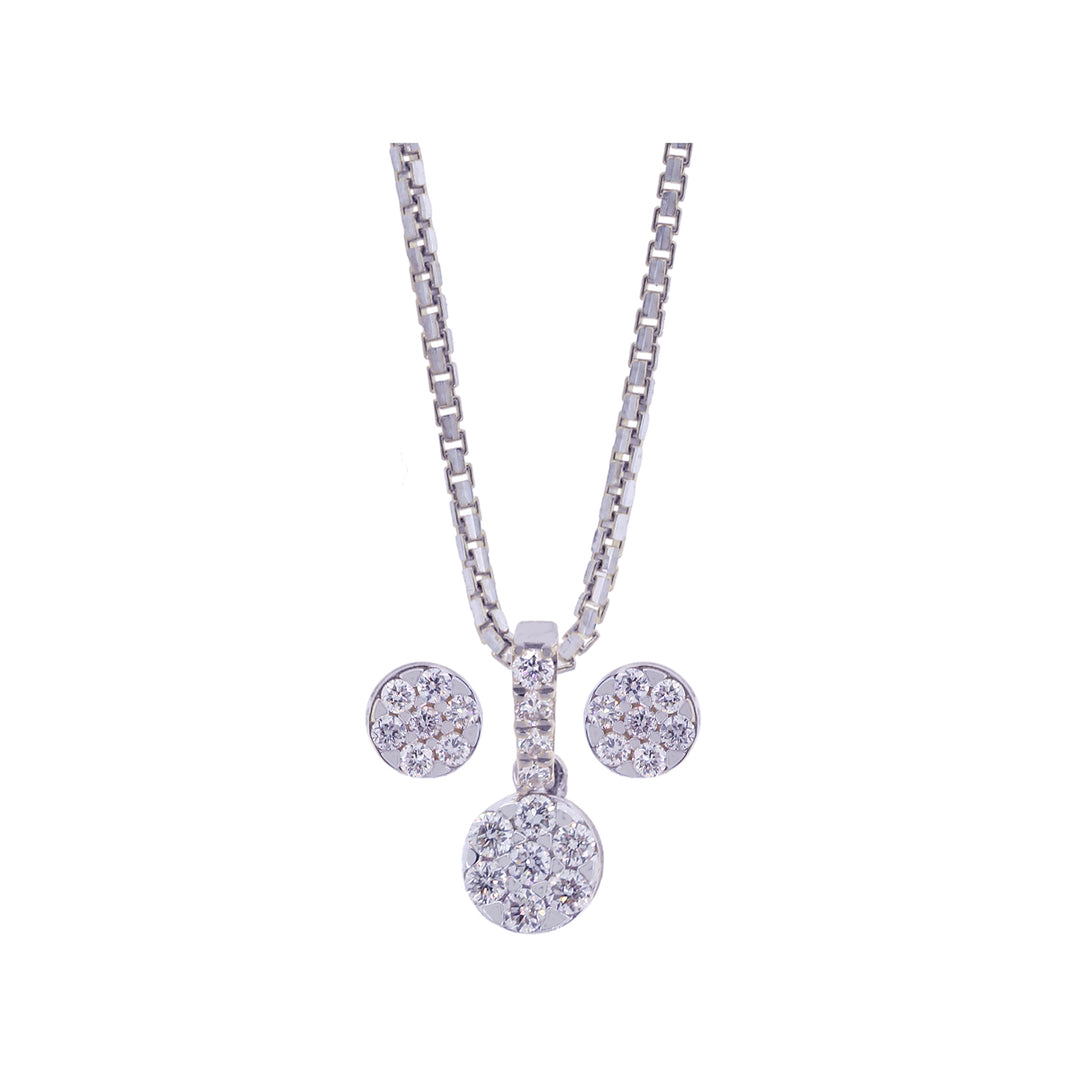 0.84Ct VVS/FG Diamond Pendant Set in 18K White Gold