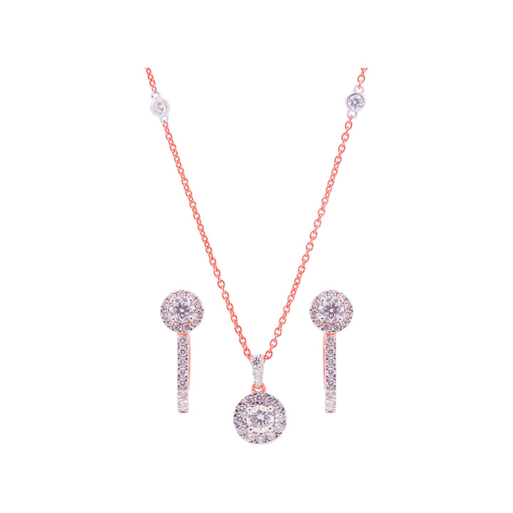 1.62 Ct VVS/FG Diamond Pendant Set in 18K Rose Gold