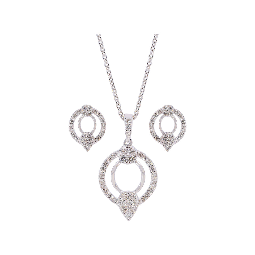 0.89Ct VVS/FG Diamond Pendant Set in 18K White Gold