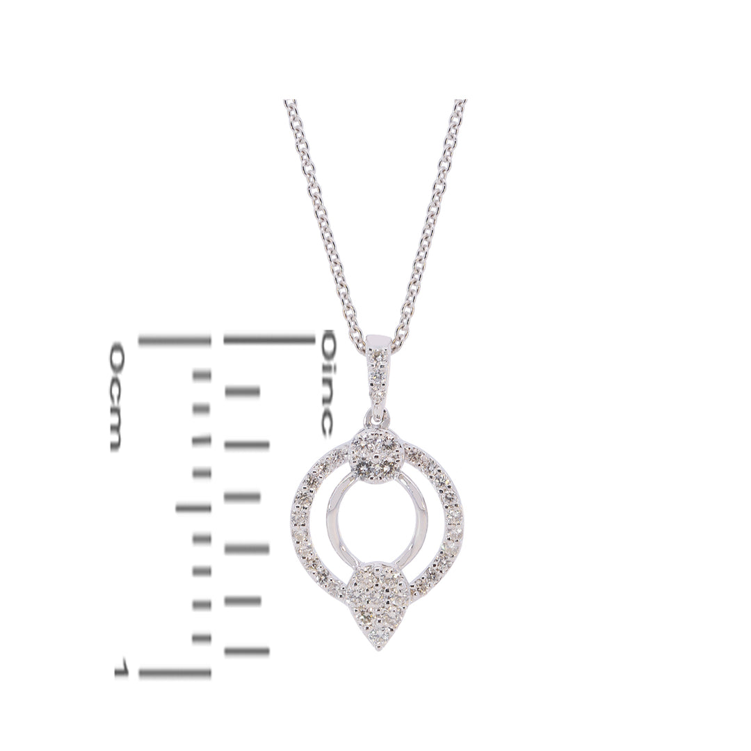 0.89Ct VVS/FG Diamond Pendant Set in 18K White Gold