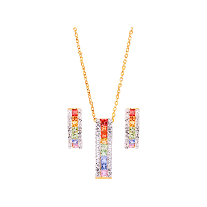 0.46Ct VVS/FG Diamond Pendant Set With Gemstones in 18K Gold