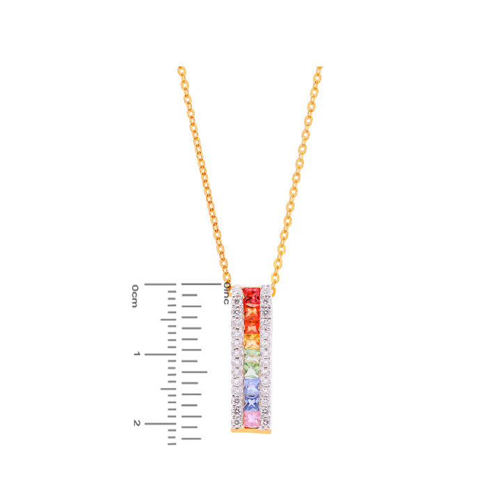 0.46Ct VVS/FG Diamond Pendant Set With Gemstones in 18K Gold