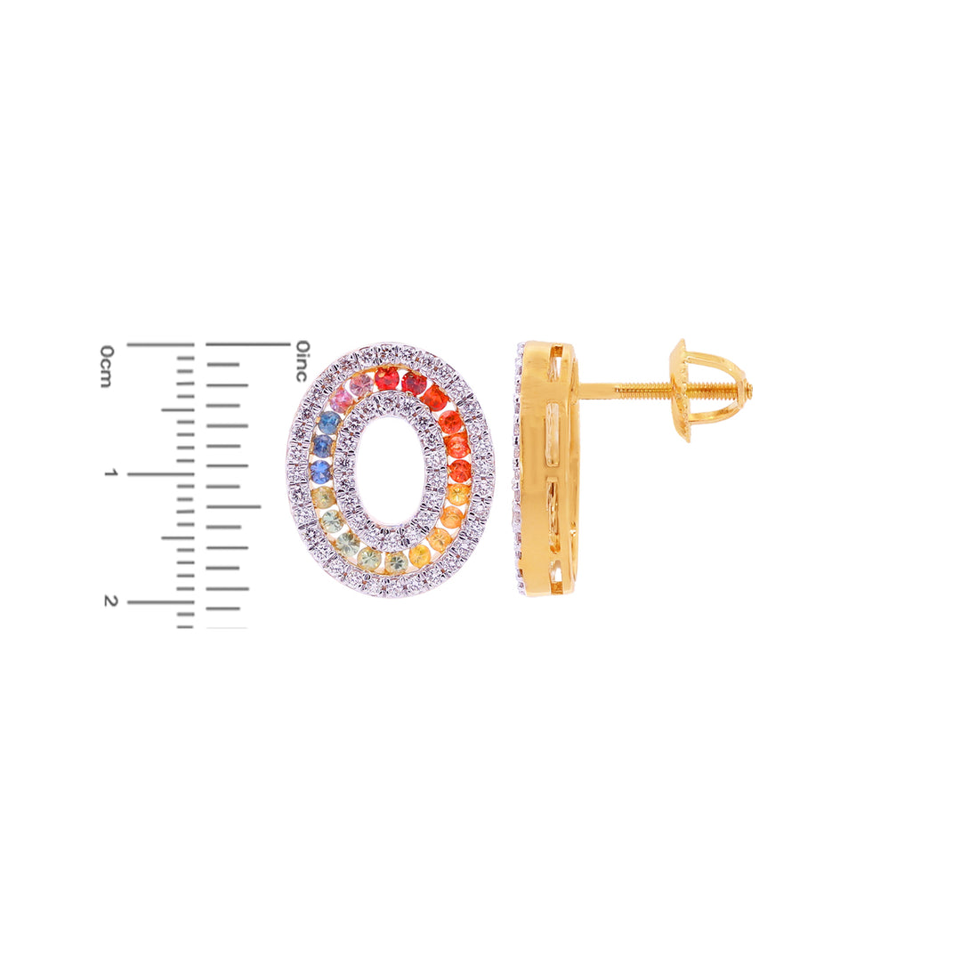 0.97Ct VVS/FG Diamond Pendant Set With Gemstones in 18K Gold