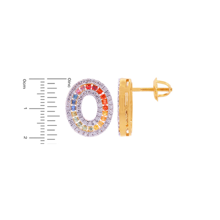 0.97Ct VVS/FG Diamond Pendant Set With Gemstones in 18K Gold