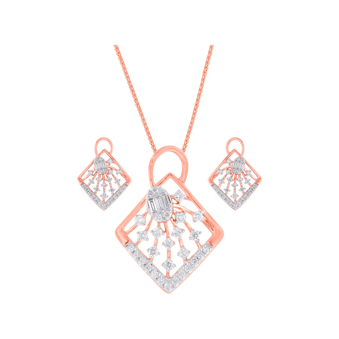 0.75Ct VVS/FG Diamond Pendant Set in 18K Rose Gold