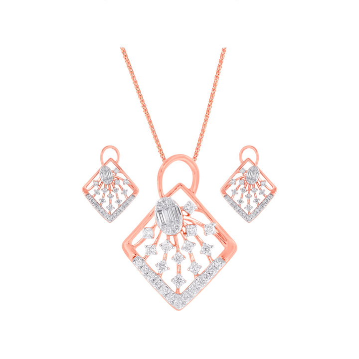 0.75Ct VVS/FG Diamond Pendant Set in 18K Rose Gold