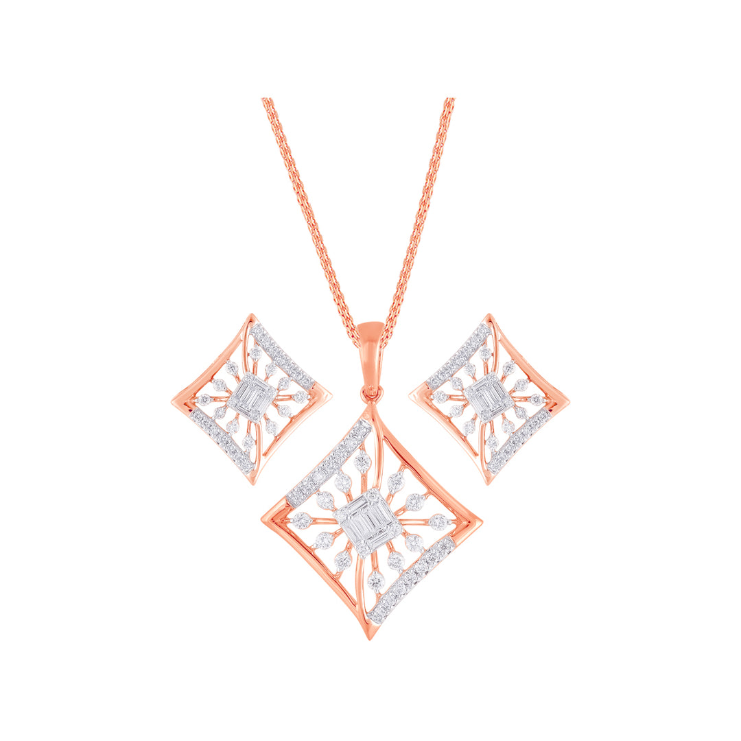 0.92Ct VVS/FG Diamond Pendant Set in 18K Rose Gold