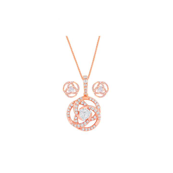 0.86Ct VVS/FG Diamond Pendant Set in 18K Rose Gold