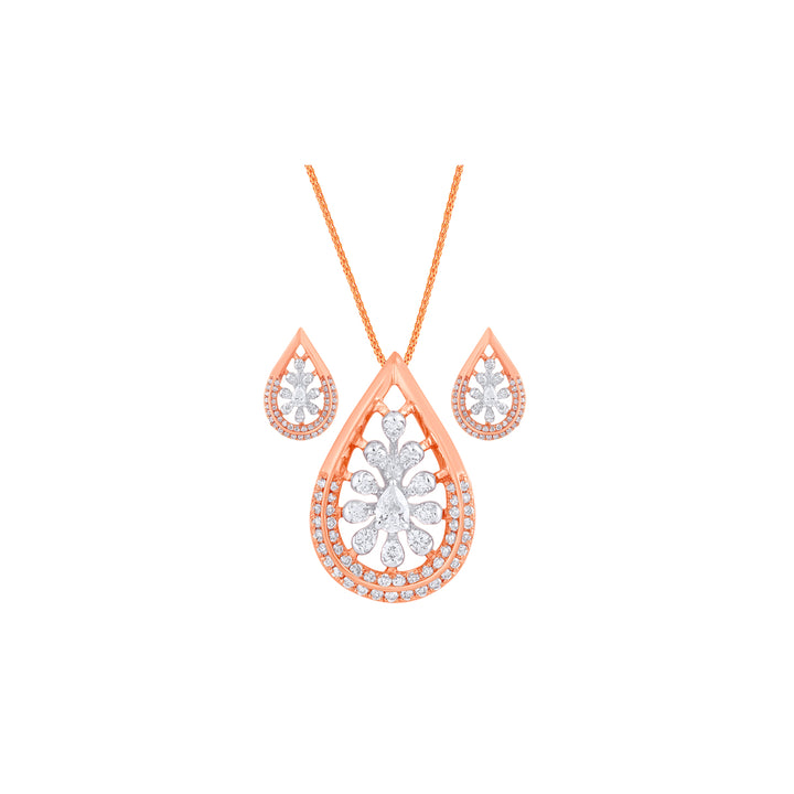 0.73Ct VVS/FG Diamond Pendant Set in 18K Rose Gold