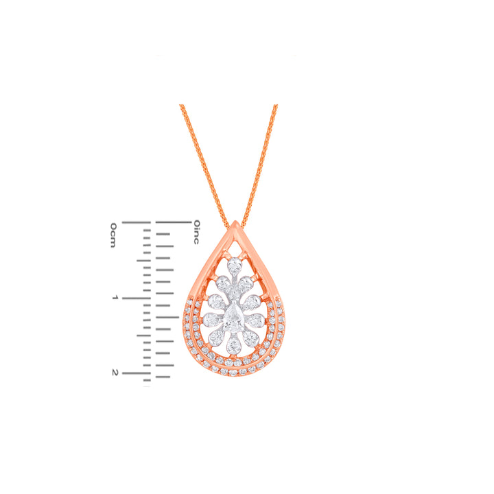 0.73Ct VVS/FG Diamond Pendant Set in 18K Rose Gold