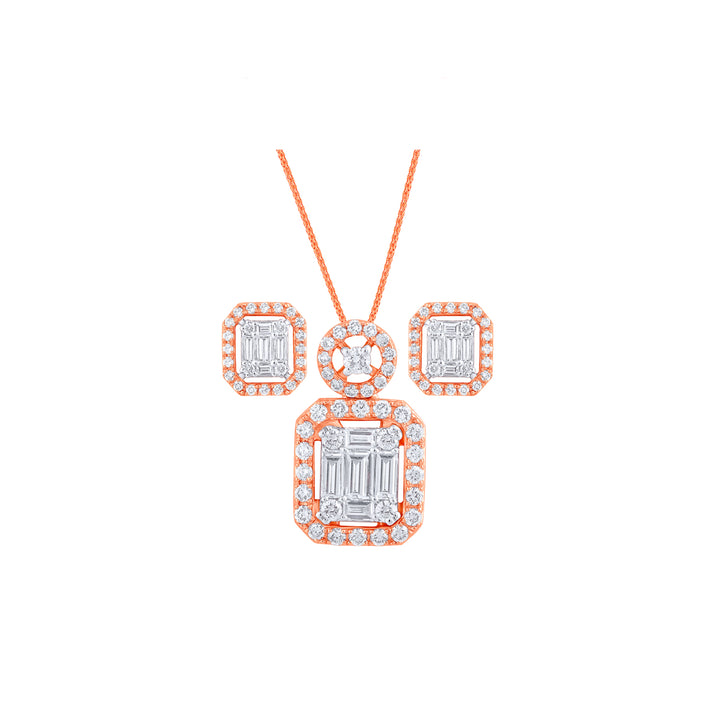 0.99Ct VVS/FG Diamond Pendant Set in 18K Rose Gold