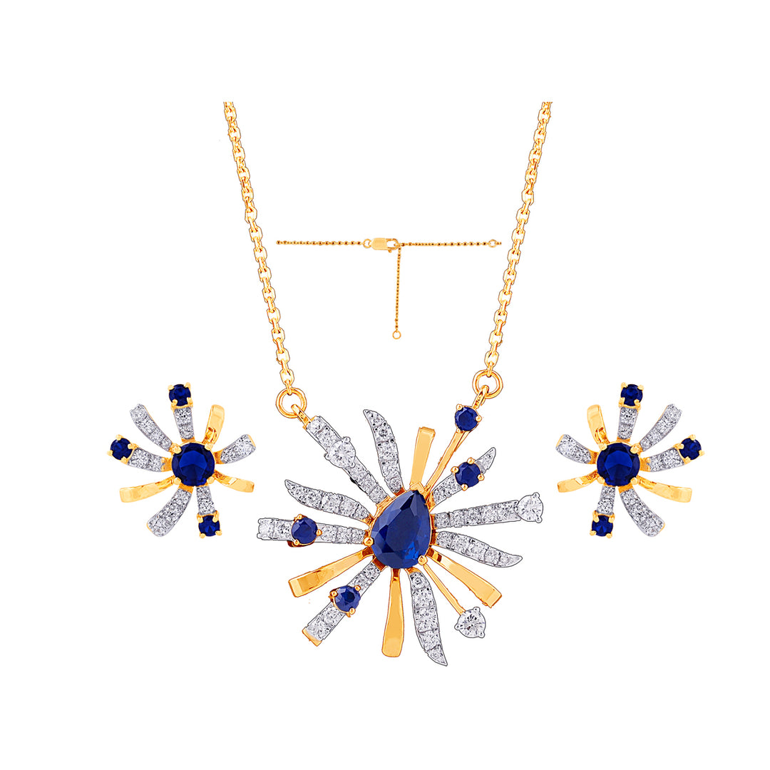 0.77Ct VVS/FG Diamond Pendant Set With Gemstones in 18K Gold