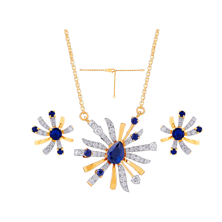 0.77Ct VVS/FG Diamond Pendant Set With Gemstones in 18K Gold