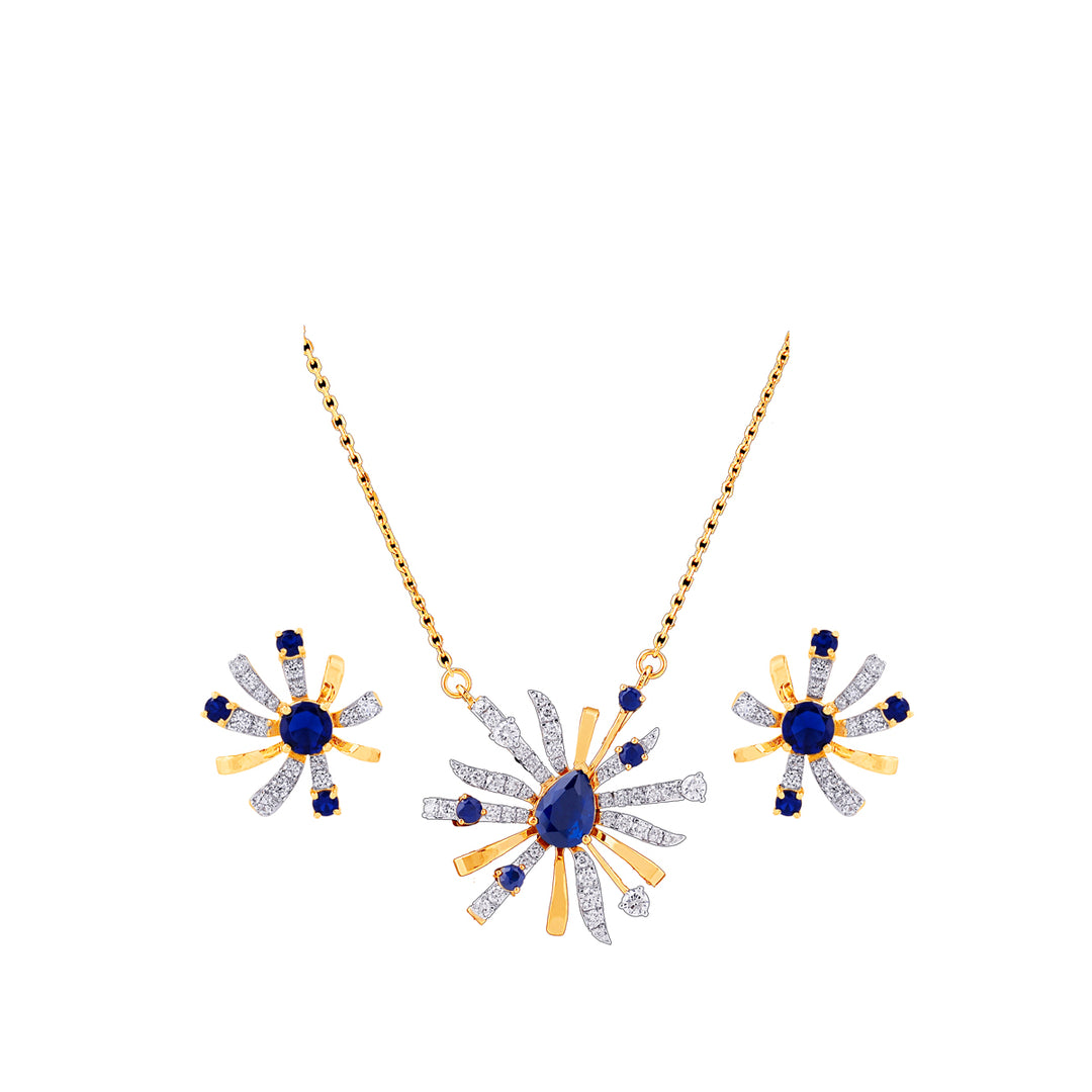 0.77Ct VVS/FG Diamond Pendant Set With Gemstones in 18K Gold