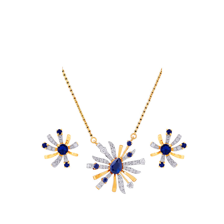 0.77Ct VVS/FG Diamond Pendant Set With Gemstones in 18K Gold