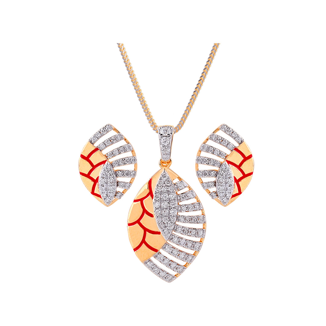 0.60Ct VVS/FG Diamond Pendant Set With Gemstones in 18K Gold