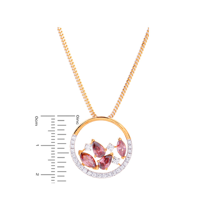 0.52Ct VVS/FG Diamond Pendant Set With Gemstones in 18K Gold