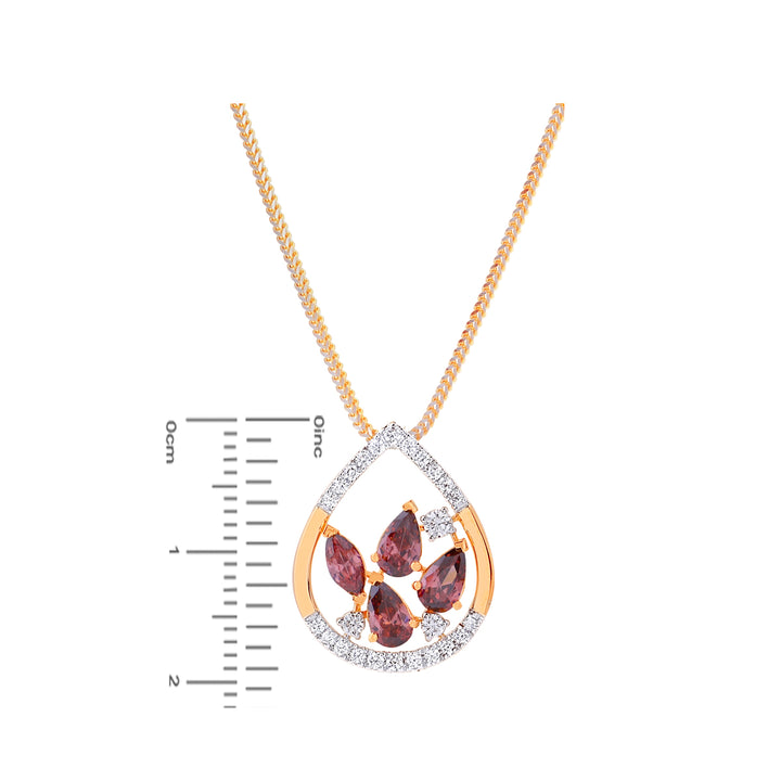0.49Ct VVS/FG Diamond Pendant Set With Gemstones in 18K Gold