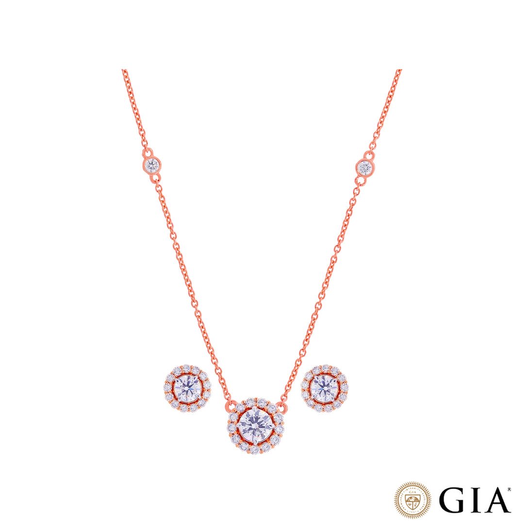 2.39CTW VS2/G GIA Certified Diamond Pendant Set in 18K Rose Gold