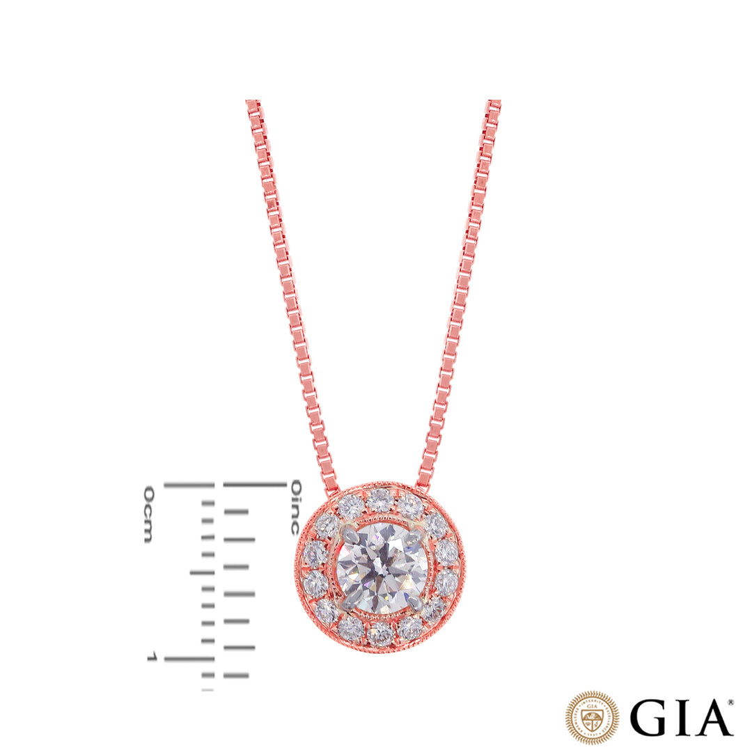 1.67CTW VS2/G GIA Certified Diamond Pendant Set in 18K Rose Gold