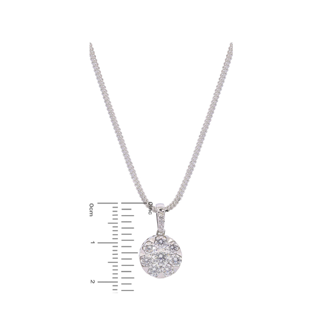 2.11 Ct VVS/FG Diamond Pendant Set in 18K White Gold