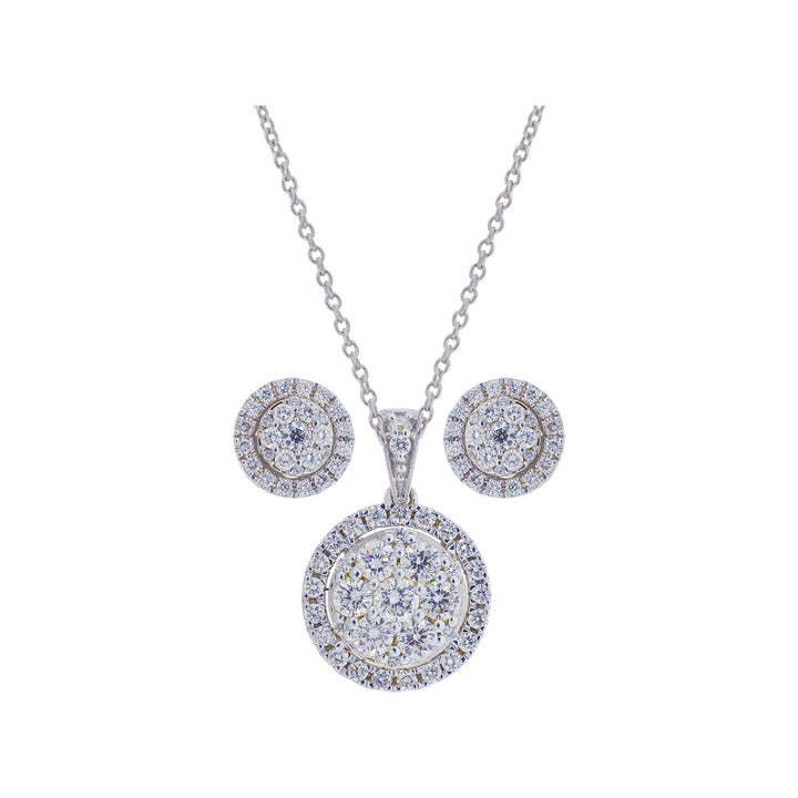 1.42Ct VVS/FG Diamond Pendant Set in 18K White Gold