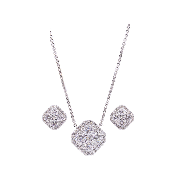 2.93 Ct VS/GH Diamond Pendant Set in 18K White Gold