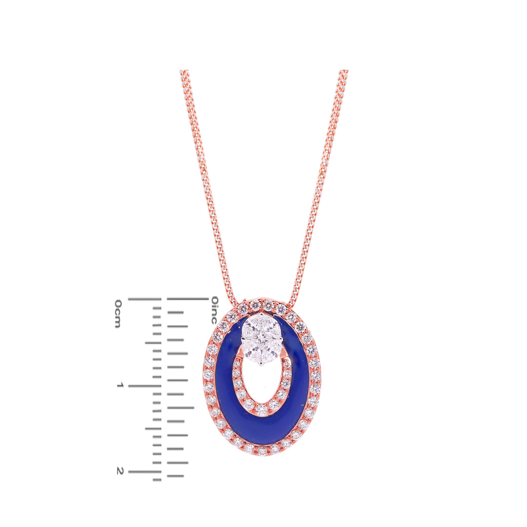 1.24Ct VVS/FG Diamond Pendant Set in 18K Rose Gold