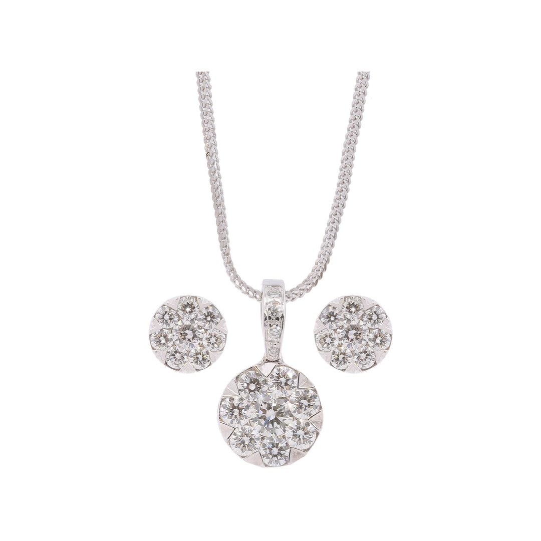 2.57Ct VVS/FG Diamond Pendant Set in 18K White Gold